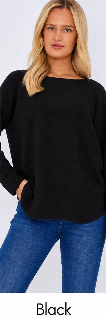 Ladies Classic Scoop Neck Jumper - Soft Knit - One Size