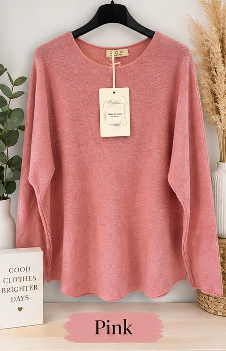 Ladies Classic Scoop Neck Jumper - Soft Knit - One Size