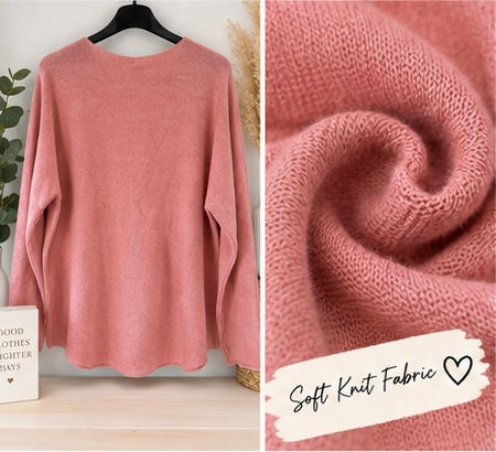 Ladies Classic Scoop Neck Jumper - Soft Knit - One Size
