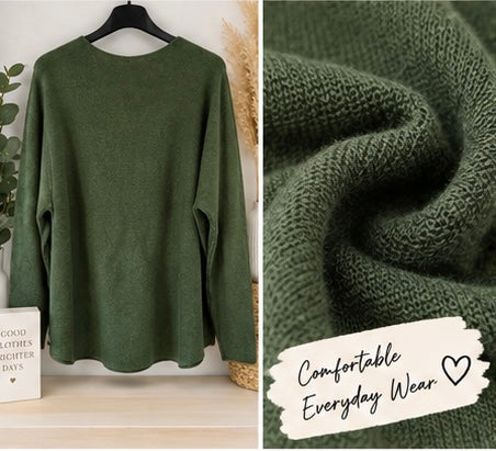 Ladies Classic Scoop Neck Jumper - Soft Knit - One Size