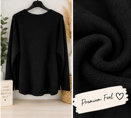 Ladies Classic Scoop Neck Jumper - Soft Knit - One Size