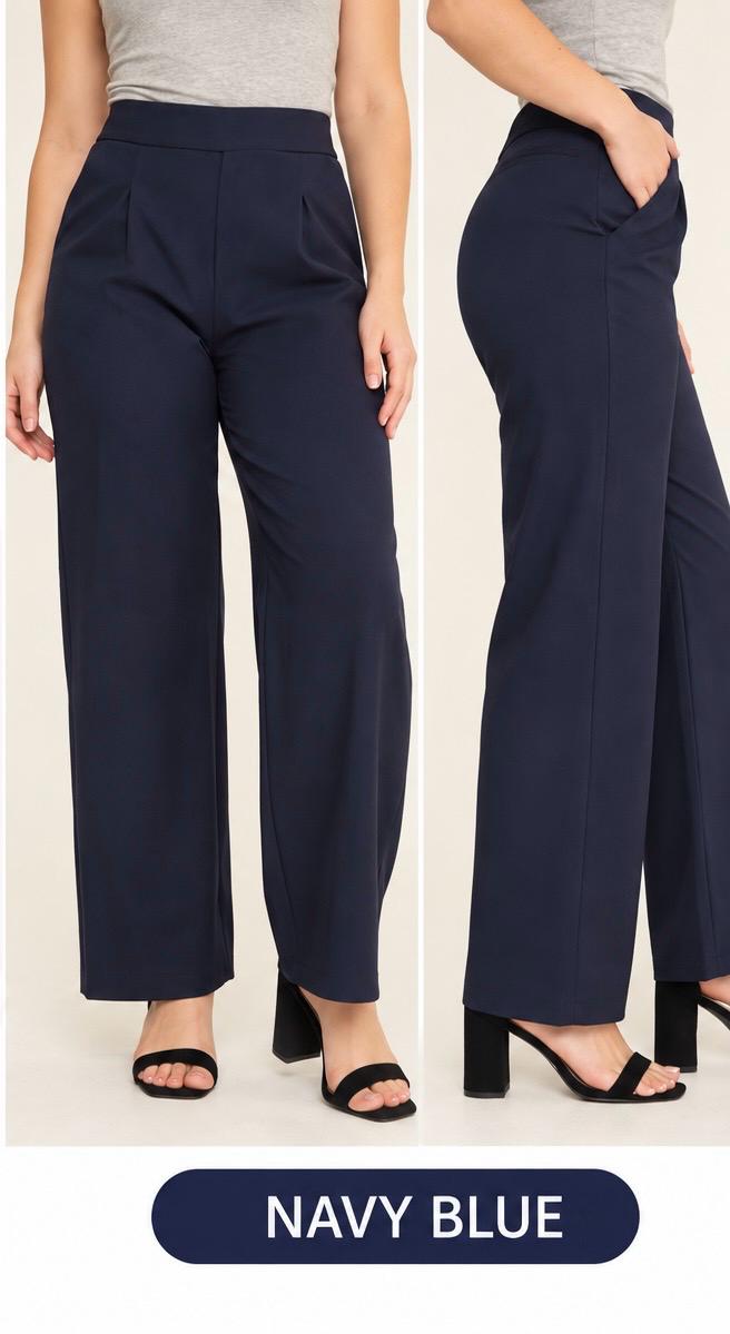 Ladies Wide Leg Magic Stretch Trousers - One Size 10-16