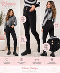 Ladies High Waisted Stretch Skinny Jeans – Black – Sizes 8–14