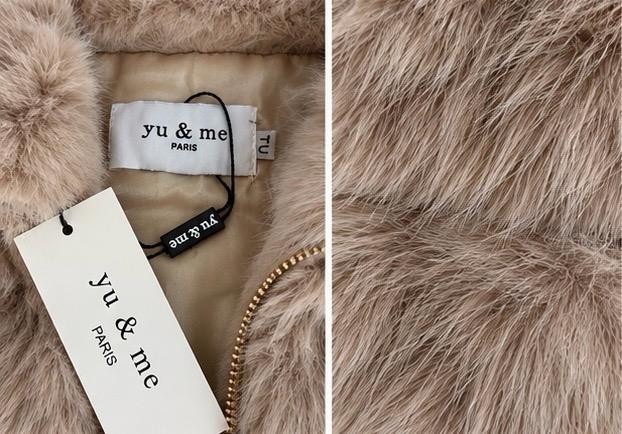 Ladies Yu & Me Paris Faux fur Zip-Up Waistcoat