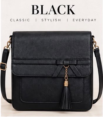 Ladies PU Leather Cross body Bag – Bow & Tassel Detail